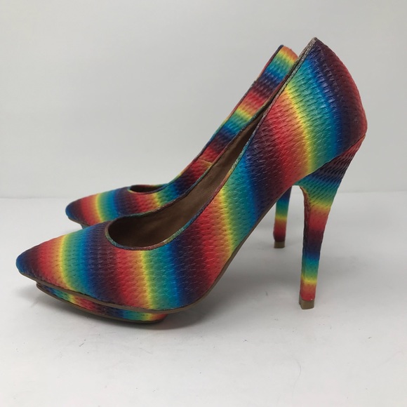 New Jeffrey Campbell Rainbow Heels Size 6.5M Pride - Picture 4 of 8